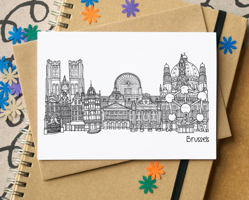 Brussels Skyline Greetings Card