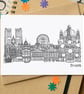 Brussels Skyline Greetings Card