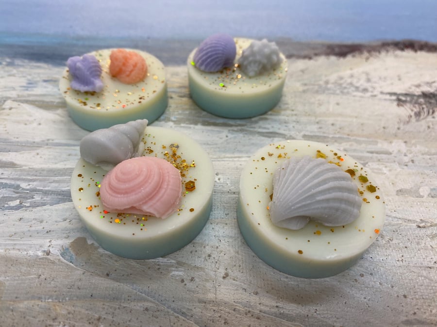Wax Melts Highly Scented Ocean Fragrance Handcrafted Seashell Shaped Vegan