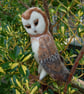 Needle felt owl, collectable animal sculpture ornament or decoration - Barn Owl - Image 6