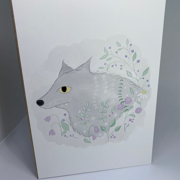 Grey Wolf Card, A6 Card