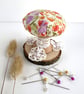 Mushroom Pin Cushion with Floral Pattern