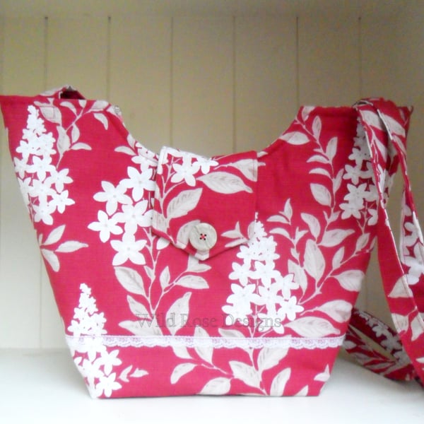 Raspberry print tote bag. - Folksy
