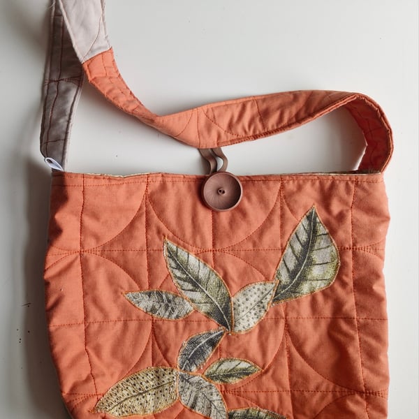 Unique applique and embroidered bag