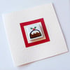 Christmas Pudding Card with Magnet, Xmas card, Greeting card, 