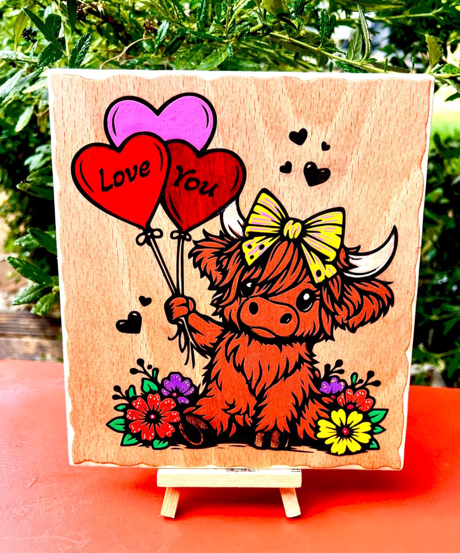 Baby Holland cow wooden plaque