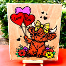 Baby Holland cow wooden plaque
