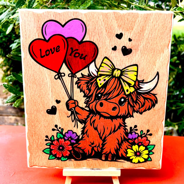 Baby Holland cow wooden plaque