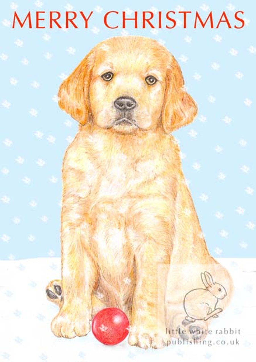 Dexter the Golden Retriever Puppy - Christmas Card