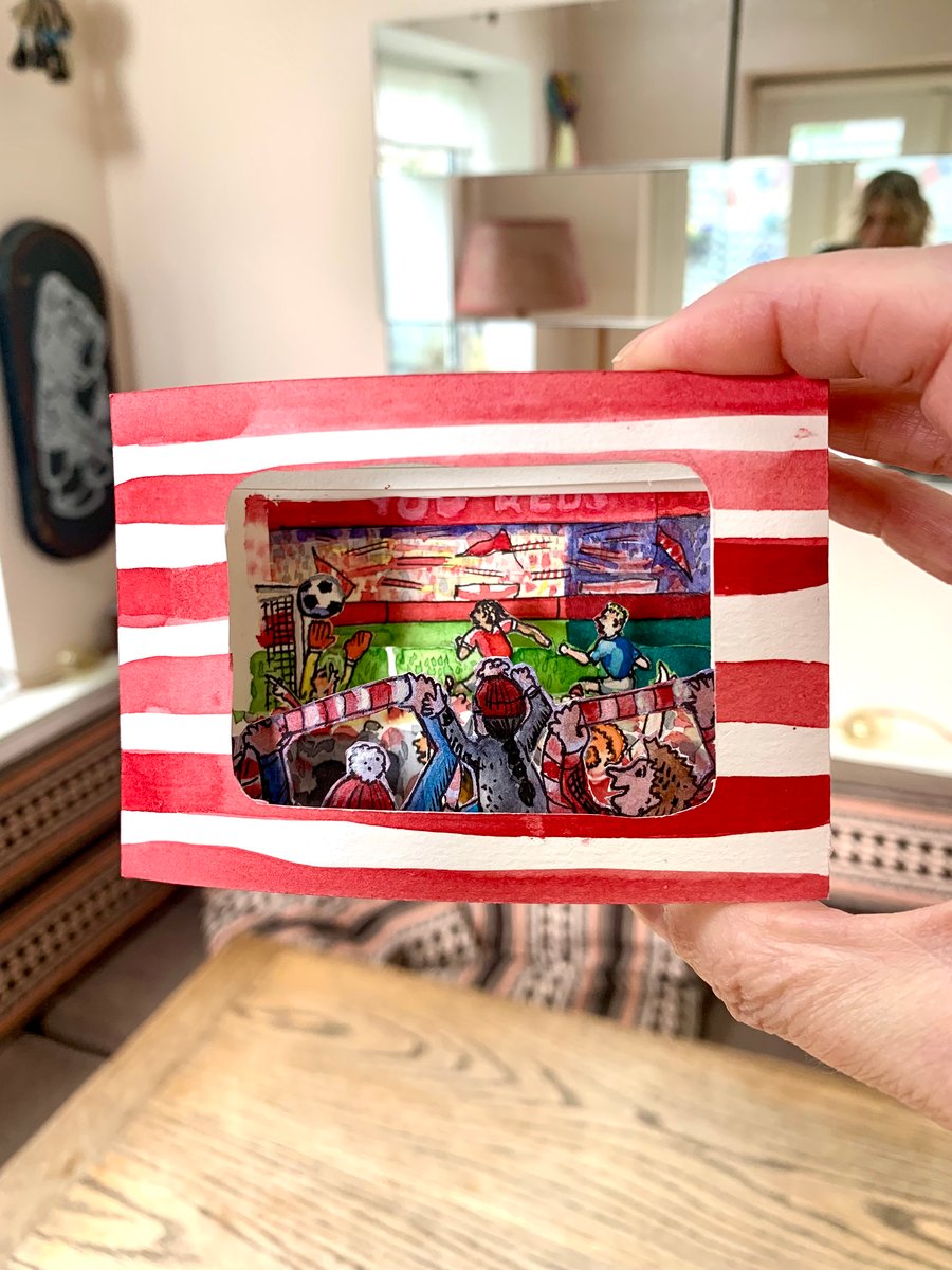 Football Match ‘Happy Place’ Tunnel Book - 3D handmade pop up book