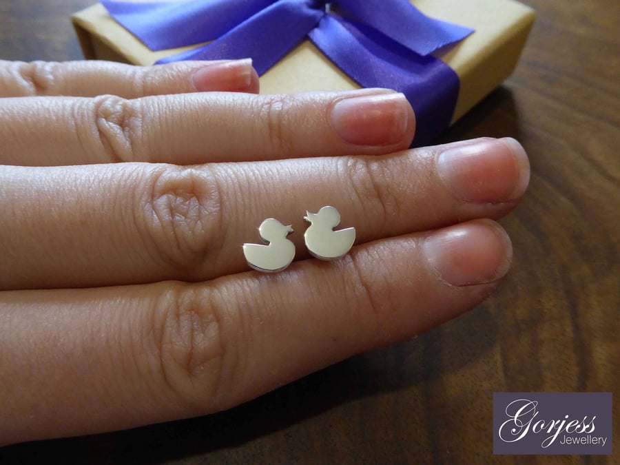 Silver Duck Earrings