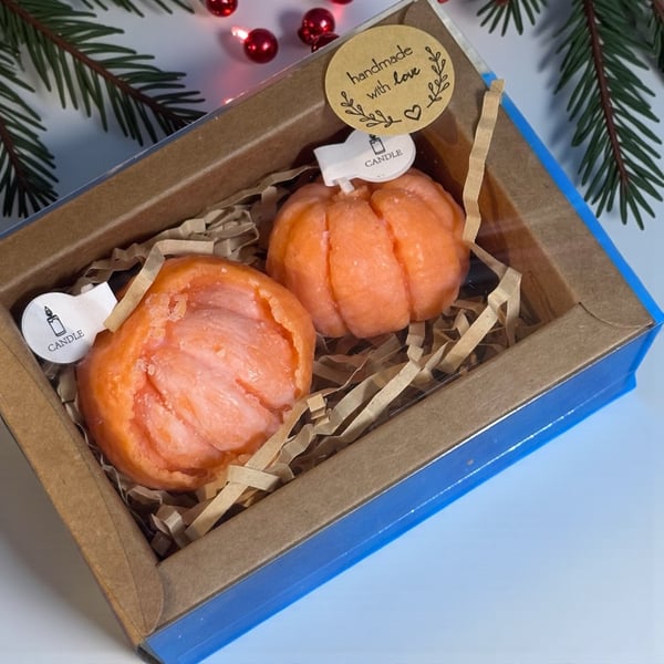 Christmas Mandarin Candle Set – Hand-poured Soy Candles Gift Box