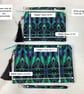 Turquoise patterned zip clutch bag wrist strap silky tassel & charm 2 options - Image 10