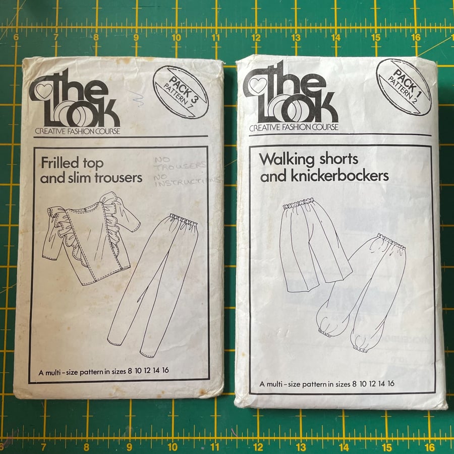 Frilled Top Shorts and Knickerbockers The Look Sewing Patterns Size 8 to 16