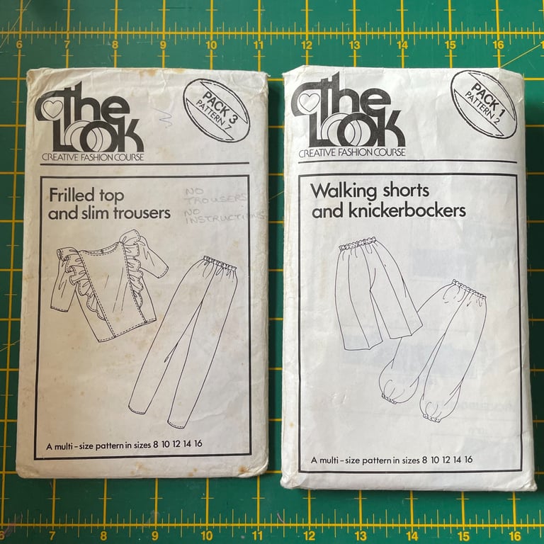 Frilled Top Shorts and Knickerbockers The Look Sewing Patterns Size 8 to 16