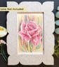 Pink Rose, small letterbox art gift, flower drawing