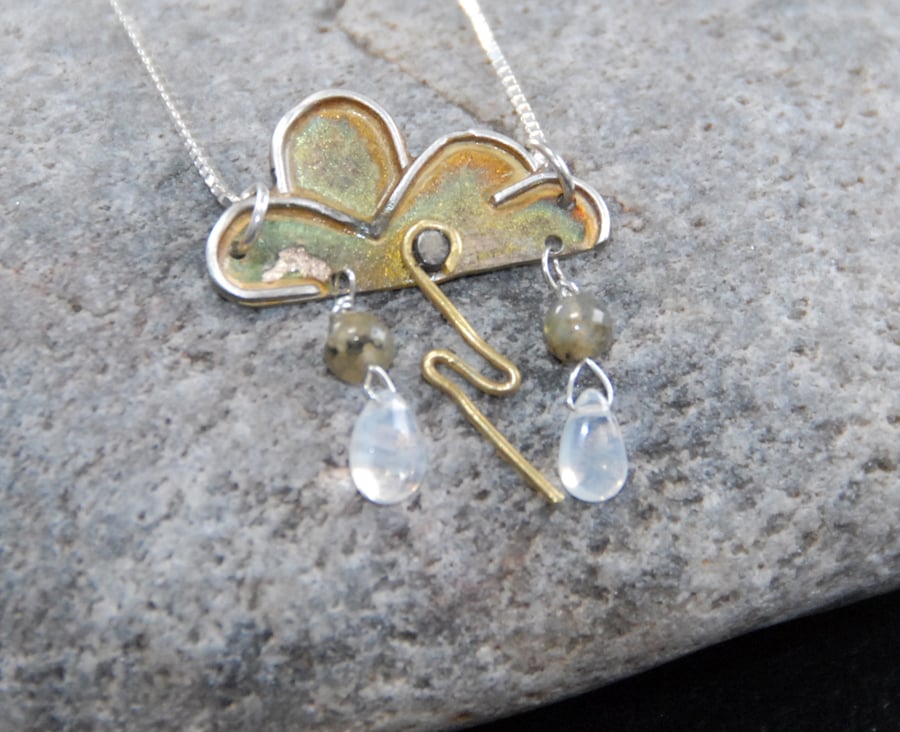 Sterling silver storm cloud pendant