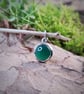 Silver pendant with green agate - Image 3