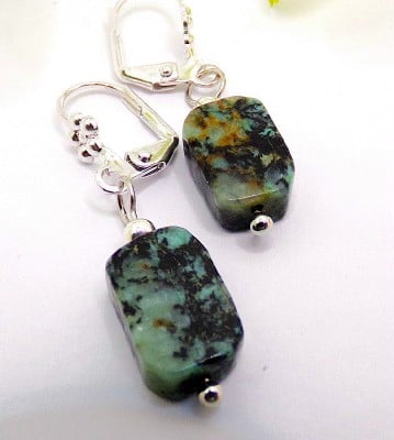 Gemstone African Turquoise Jasper Earrings