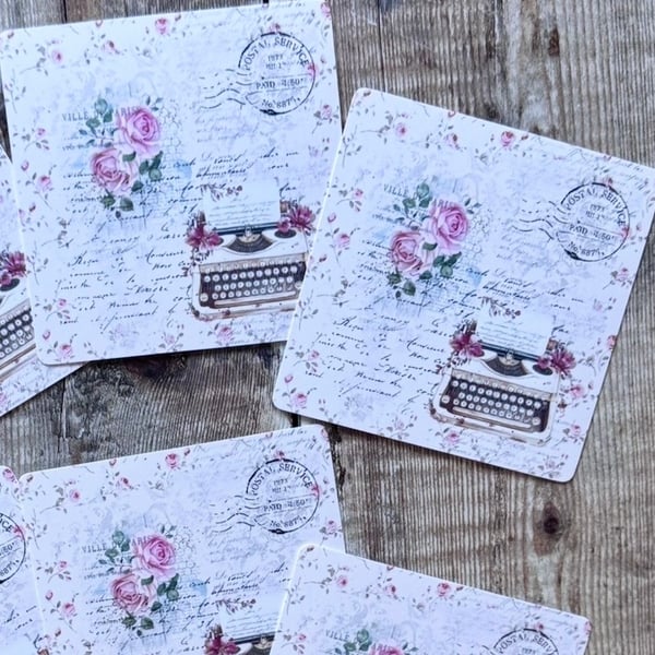 Shabby chic inspired card toppers ephemera 