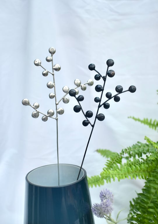 Blossom Stem, Wire Art, Flower Arrangement Display - SILVER