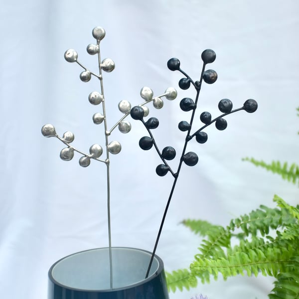 Blossom Stem, Wire Art, Flower Arrangement Display - BLACK