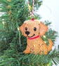 Embroidered hanging Labrador Christmas decorations, machine embroidery