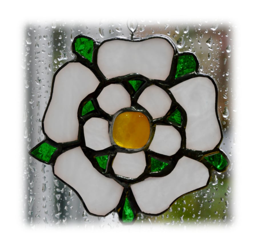 Yorkshire Rose Suncatcher Stained Glass 038