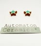 Turquoise stud earrings, star shaped studs - Image 2