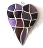 Patchwork Heart Suncatcher Stained Glass Handmade Purples 104 - Image 5