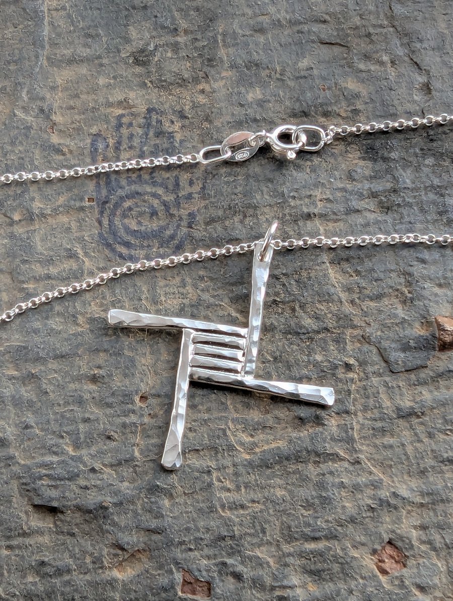 Saint Brigids Cross Sterling Silver Pendant, Handmade in Scotland