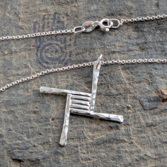 Saint Brigids Cross Sterling Silver Pendant, Handmade in Scotland