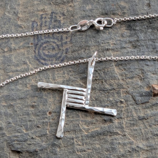 Saint Brigids Cross Sterling Silver Pendant, Handmade in Scotland