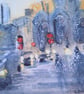  Art print Charles Cross Roundabout Plymouth from original painting A4 - Image 4
