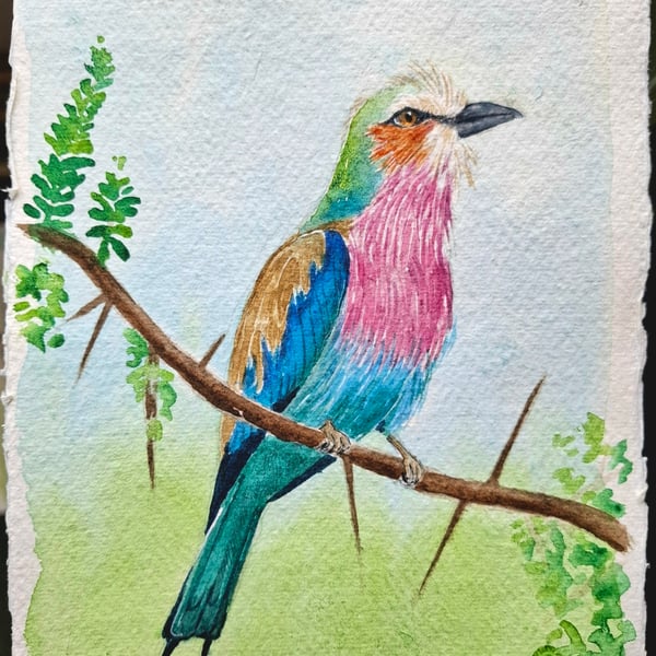 Lilac-Breasted Roller 2 Original Watercolour Painting