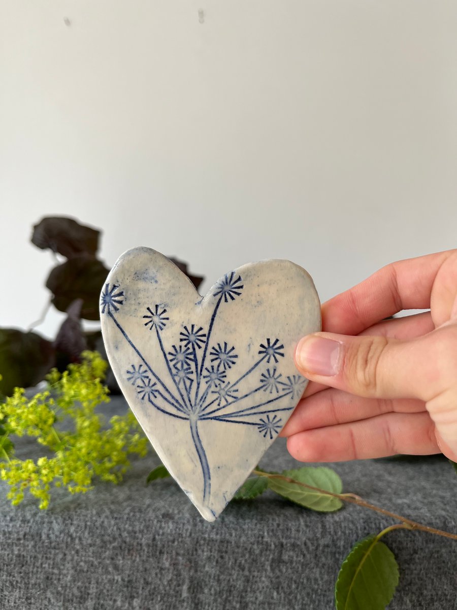 M - Ceramic Handmade Heart - Seed head Secret Studio Sale (76) 