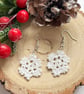 Micro Crochet Snowflake Christmas Earrings - Image 1