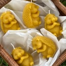 Pure Beeswax Hedgehog Design Candles