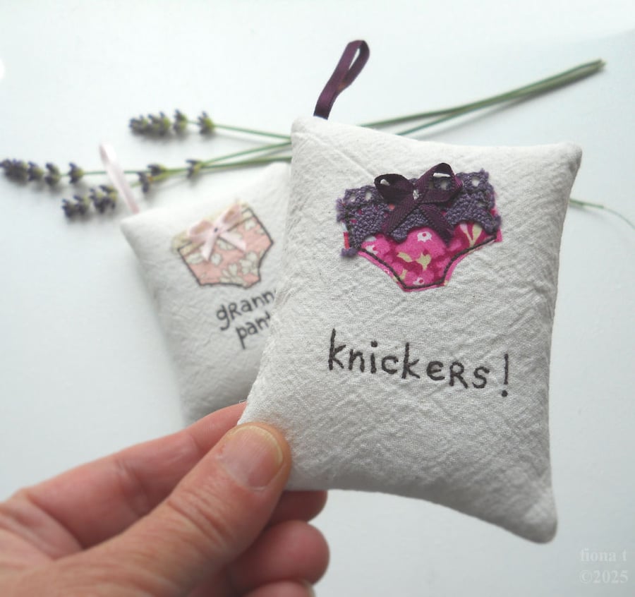 freehand embroidered lavender bag sachet hanging decoration 