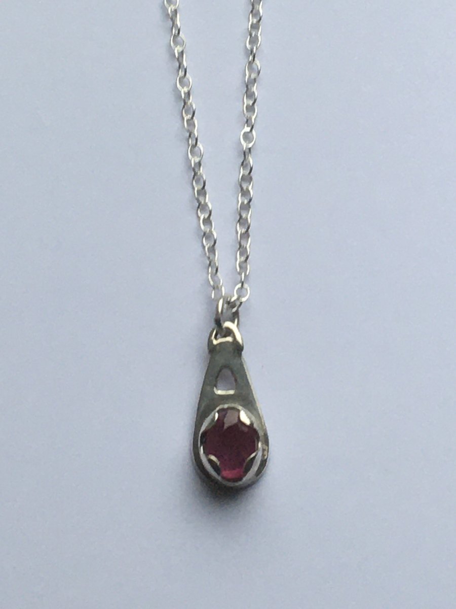 Ruby Birthstone drop Pendant  