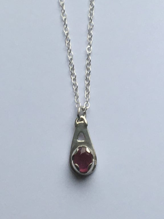 Ruby Birthstone drop Pendant  