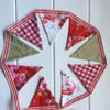 Festive dresser or shelfie bunting in reds and creams