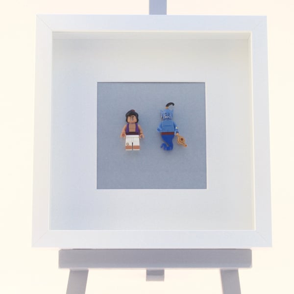  Aladdin and the Genie  mini Figures framed picture 