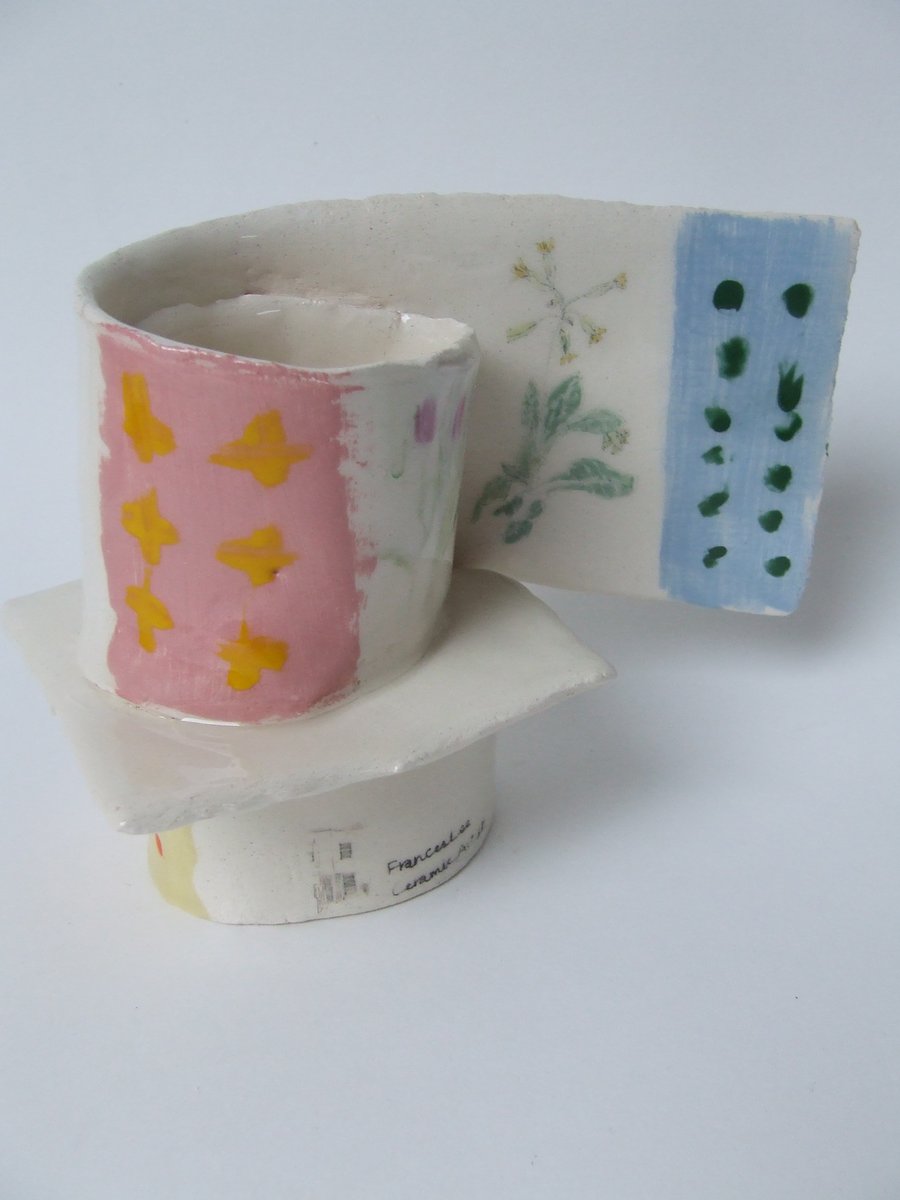 The Mug with Primrose - Cardboard Ceramics in Spring