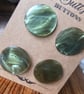 4 Vintage Pearly Olive Green Buttons 38mm - Image 2