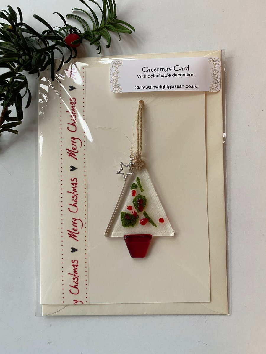 Greetings card with detachable decoration