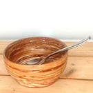 Agateware red and white a footed food bowl, decorative, pasta, cereal, soup