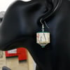 Chunky paper beaded earrings made of a 1952 map of Chester with green bead