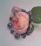 Blue Patterned White Ceramic Bead Bracelet and Earrings, Gift for Her - Image 5