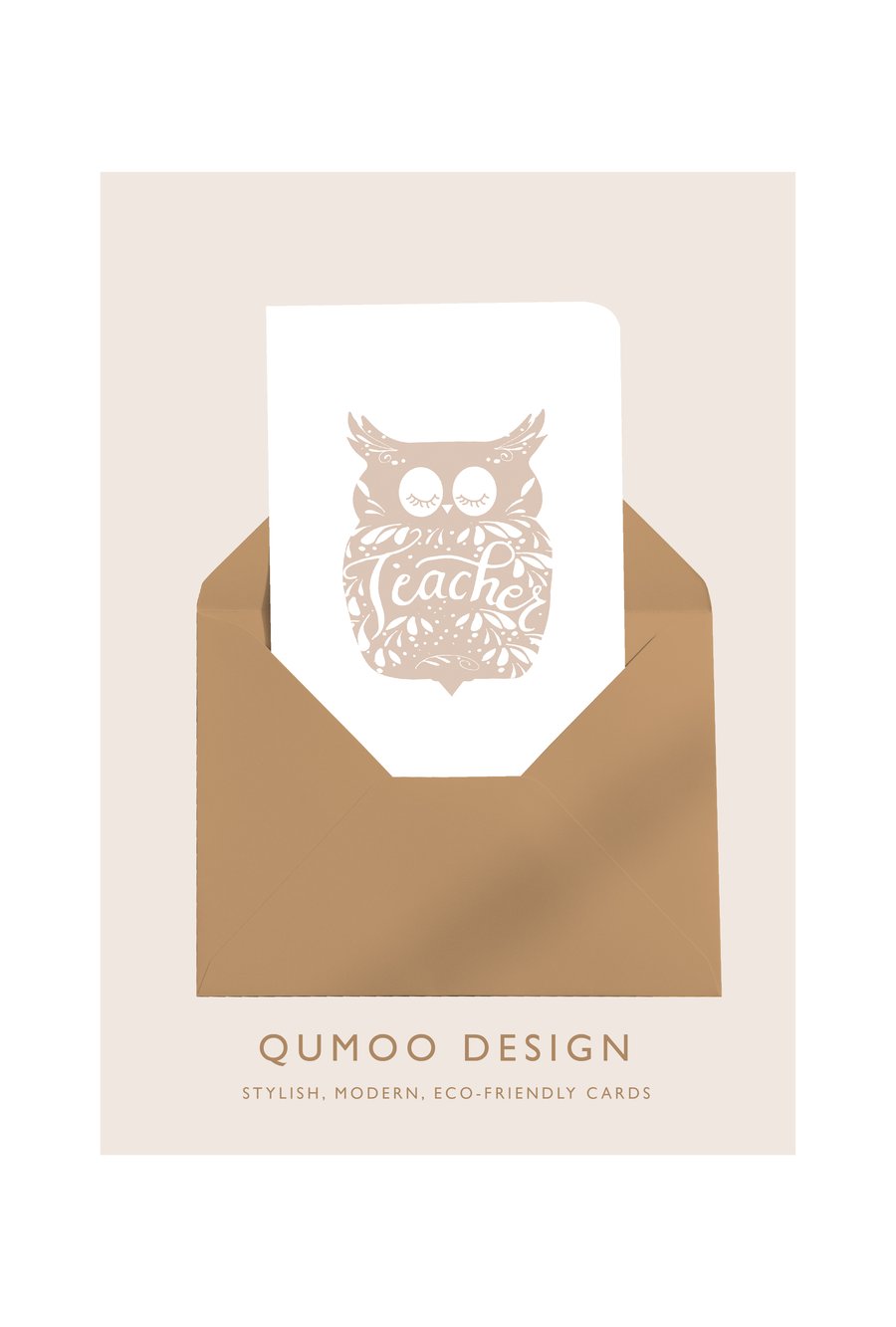 teacher owl end of year school celebration blank card (QM204)